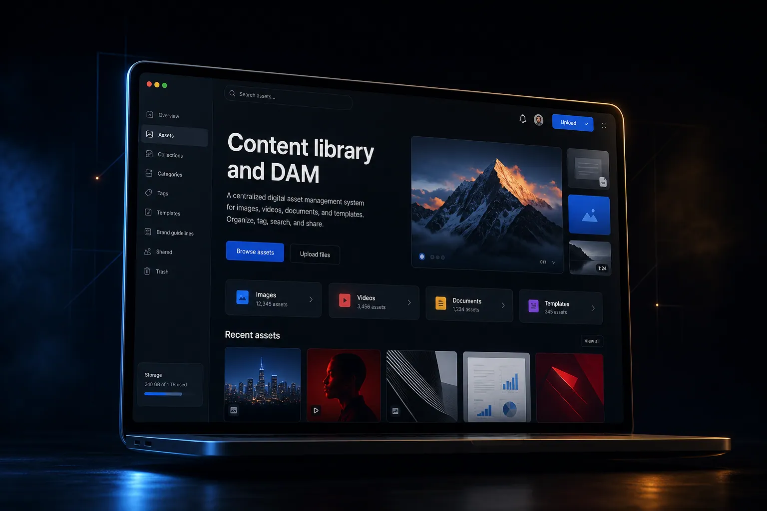Content library and DAM marketing website built by SpinFlow