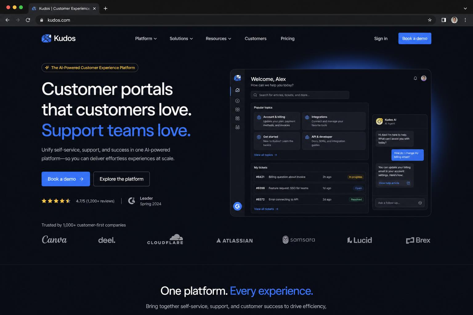 Customer Experience marketing website built by SpinFlow