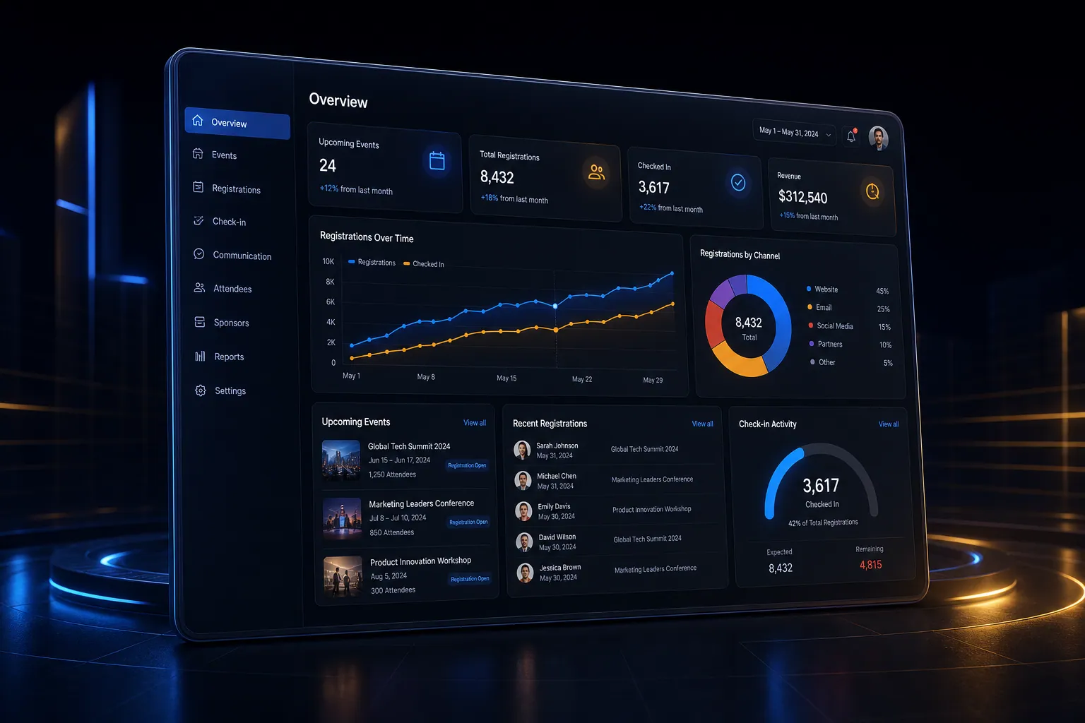 Event management backend application built by SpinFlow
