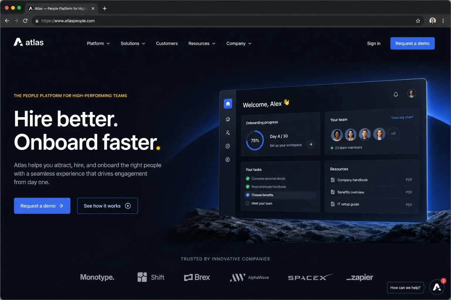 People & Hr marketing website built by SpinFlow