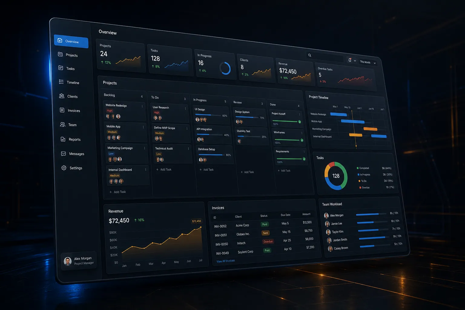 Project management backend application built by SpinFlow