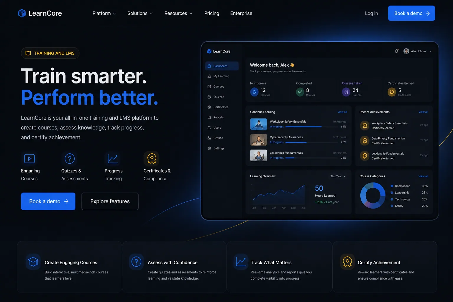 Training and LMS marketing website built by SpinFlow