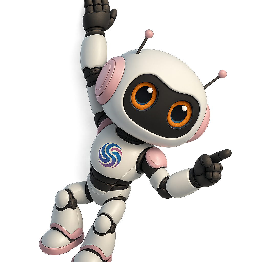 SpinFlow AI Robot Mascot